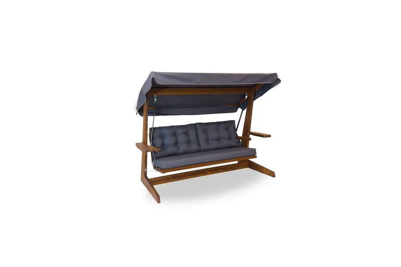 Tredobbelt hagestol Viva Antrasitt - Antrasitt, 237 x 100 x 175 cm - Hagemøbler - Utesofa - Hengesofa