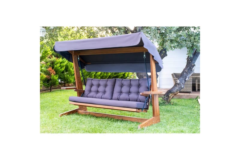 Tredobbelt hagestol Viva Antrasitt - Antrasitt, 237 x 100 x 175 cm - Hagemøbler - Utesofa - Hengesofa