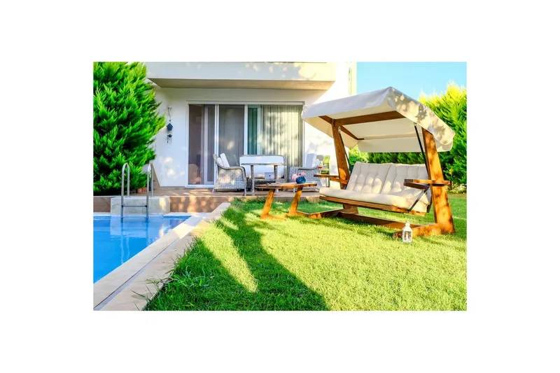 Tredobbelt hagestol Viva Beige - Beige, 237 x 100 x 175 cm - Hagemøbler - Utesofa - Hengesofa