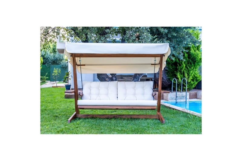 Tredobbelt hagestol Viva Beige - Beige, 237 x 100 x 175 cm - Hagemøbler - Utesofa - Hengesofa