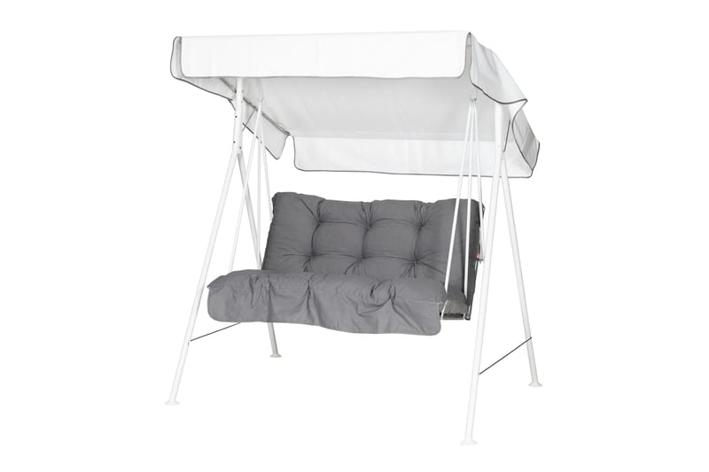 Tritante Komplett Hengekøye 130 cm - Hvit/Grå - Hagemøbler - Utesofa - Hammocker