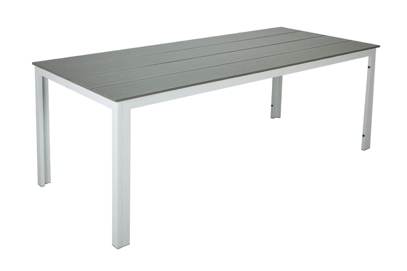 Tunis ute spisebord 140x90 cm rektangulært - Hvit/Grå - Hagemøbler - Hagebord - Spisebord ute