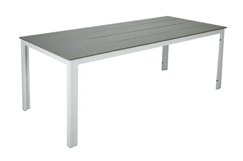Tunis ute spisebord 140x90 cm rektangulært - Hvit/Grå - Hagemøbler - Hagebord - Spisebord ute