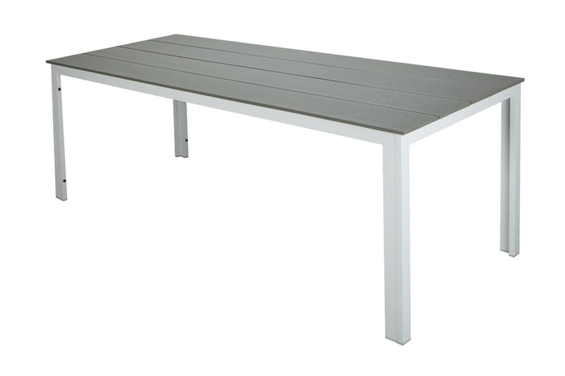 Tunis ute spisebord 140x90 cm rektangulært - Hvit/Grå - Hagemøbler - Hagebord - Spisebord ute