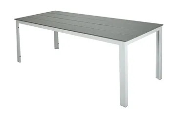 Tunis ute spisebord 140x90 cm rektangulært - Hvit/Grå - Hagemøbler - Hagebord - Spisebord ute