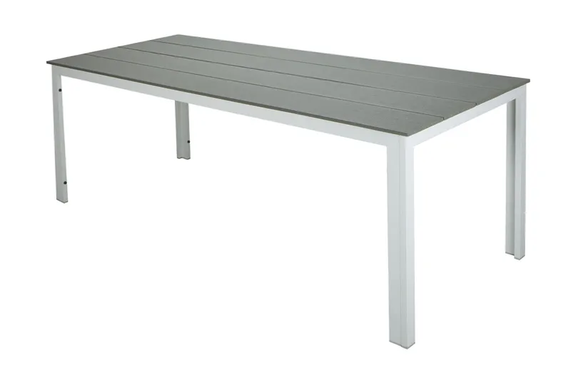 Tunis ute spisebord 140x90 cm rektangulært - Hvit/Grå - Hagemøbler - Hagebord - Spisebord ute