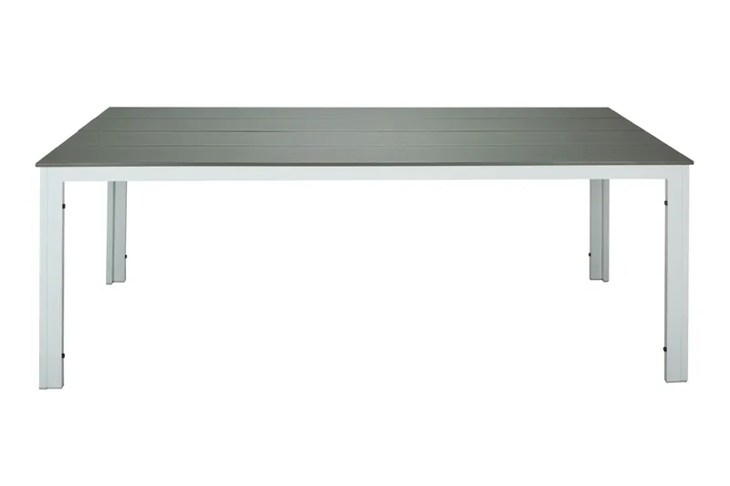 Tunis ute spisebord 205x90 cm rektangulært - Hvit/Grå - Hagemøbler - Hagebord - Spisebord ute