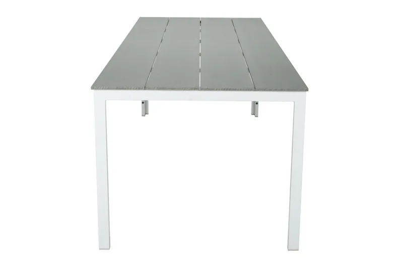 Tunis ute spisebord 205x90 cm rektangulært - Hvit/Grå - Hagemøbler - Hagebord - Spisebord ute