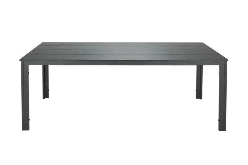 Tunis ute spisebord 205x90 cm rektangulært, Svart/Svart