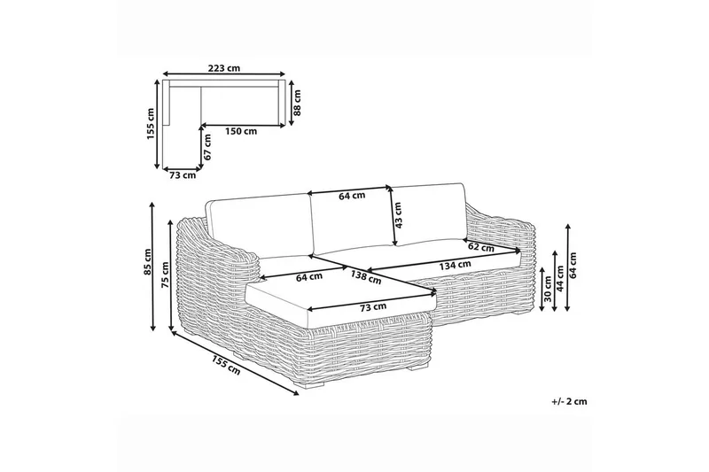 Utesofa Valletri - Hagemøbler - Utesofa - Hagebenk & hagesofa