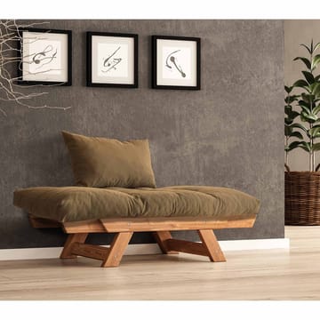 Zylar 2-seter Sovesofa med Treramme 75x140 cm i Lin - Brun - Møbler - Sofaer - Sovesofaer - 2 seters sovesofa