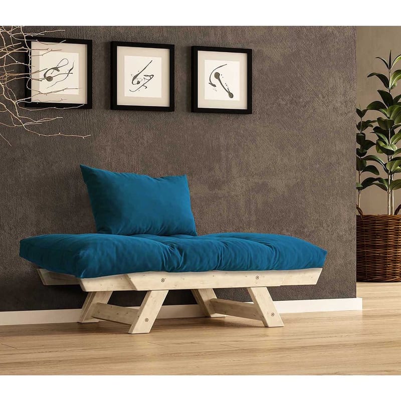 Zylar 2-seters Sovesofa - Blå/Natur - Møbler - Sofaer - Sovesofaer - 2 seters sovesofa