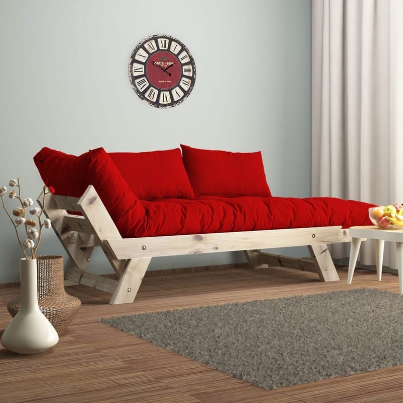 Zylar 2-seters Sovesofa - Natur/Rød - Møbler - Sofaer - Sovesofaer - 2 seters sovesofa
