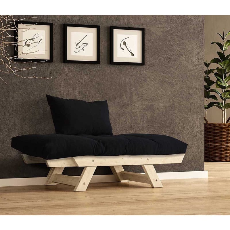 Zylar 2-seters Sovesofa - Svart/Natur - Møbler - Sofaer - Sovesofaer - 2 seters sovesofa