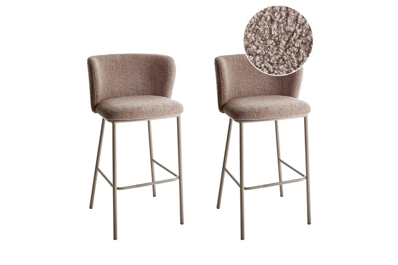Barstol Mina II sett med 2 Brun, Brun