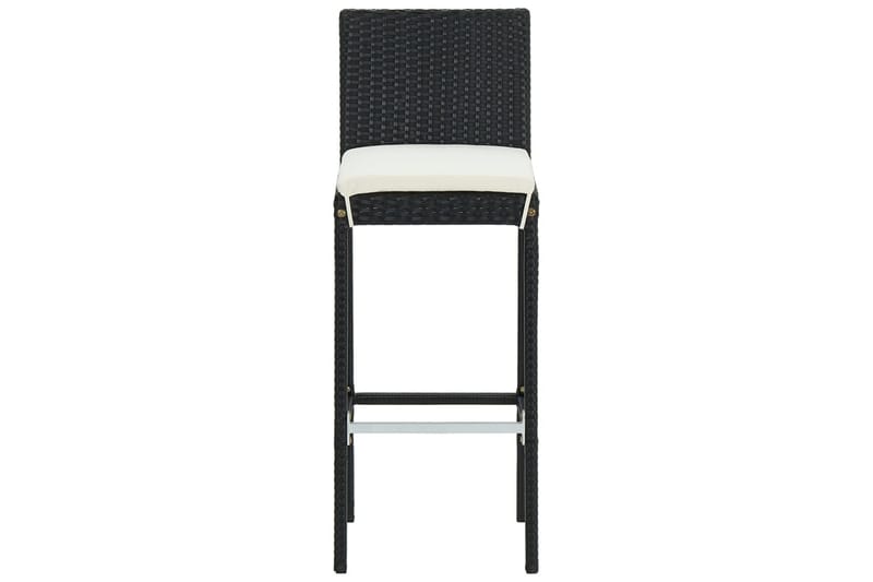 Utendørs barstoler med puter 4 stk svart polyrotting - Svart - Barstol