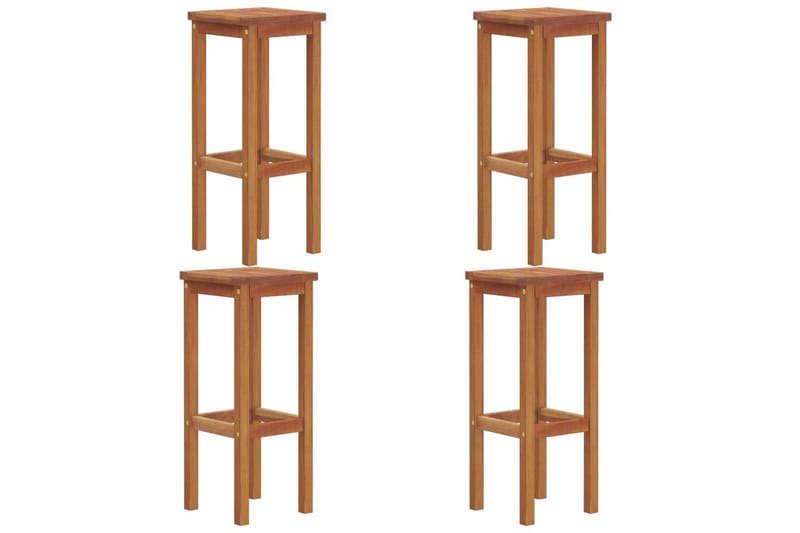 beBasic Barkrakker 4 stk heltre akasie - Brun - Hagemøbler - Stoler & Lenestoler - Barstol