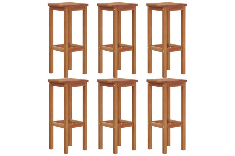 beBasic Barkrakker 6 stk akasie heltre - Brun - Hagemøbler - Stoler & Lenestoler - Barstol