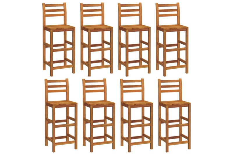 beBasic Barstoler 8 stk heltre akasie - Brun - Hagemøbler - Stoler & Lenestoler - Barstol