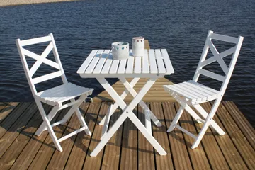 CALAYAN Klappstol Hvit - Hagemøbler - Stoler & Lenestoler - Caféstoler
