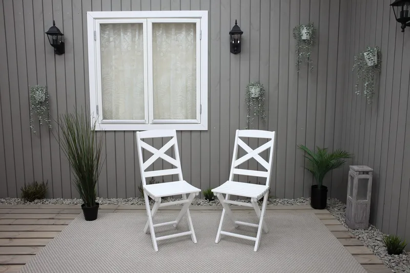 CALAYAN Klappstol Hvit - Hagemøbler - Stoler & Lenestoler - Caféstoler