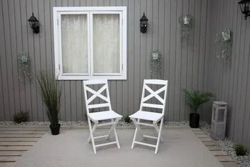 CALAYAN Klappstol Hvit - Hagemøbler - Stoler & Lenestoler - Caféstoler