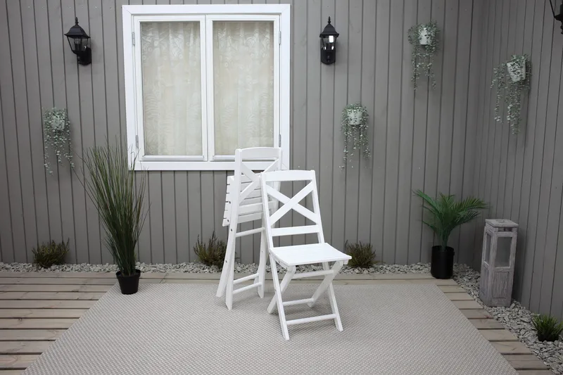 CALAYAN Klappstol Hvit - Hagemøbler - Stoler & Lenestoler - Caféstoler