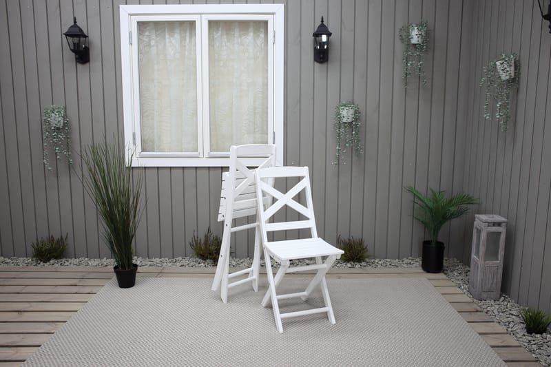 CALAYAN Klappstol Hvit - Hagemøbler - Stoler & Lenestoler - Caféstoler