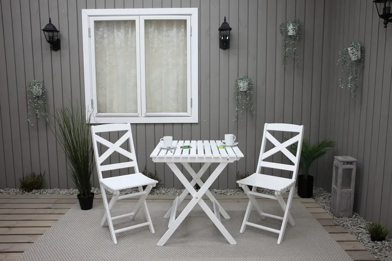 CALAYAN Klappstol Hvit - Hagemøbler - Stoler & Lenestoler - Caféstoler