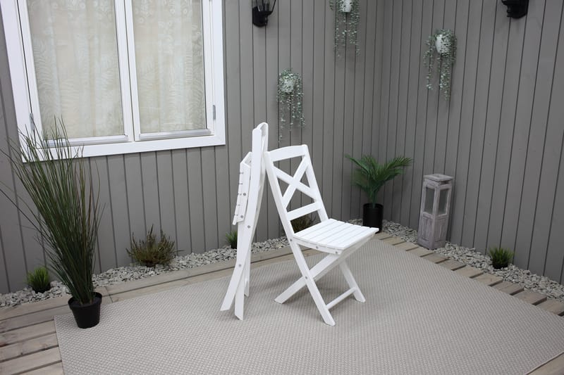 CALAYAN Klappstol Hvit - Hagemøbler - Stoler & Lenestoler - Caféstoler