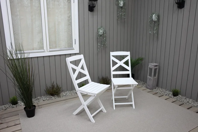 CALAYAN Klappstol Hvit - Hagemøbler - Stoler & Lenestoler - Caféstoler