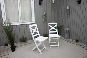 CALAYAN Klappstol Hvit - Hagemøbler - Stoler & Lenestoler - Caféstoler