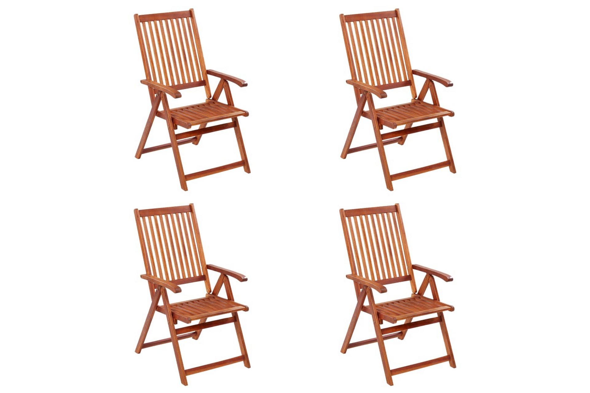 Klappstoler 4 stk heltre akasie - Brun - Hagemøbler - Stoler & Lenestoler - Caféstoler