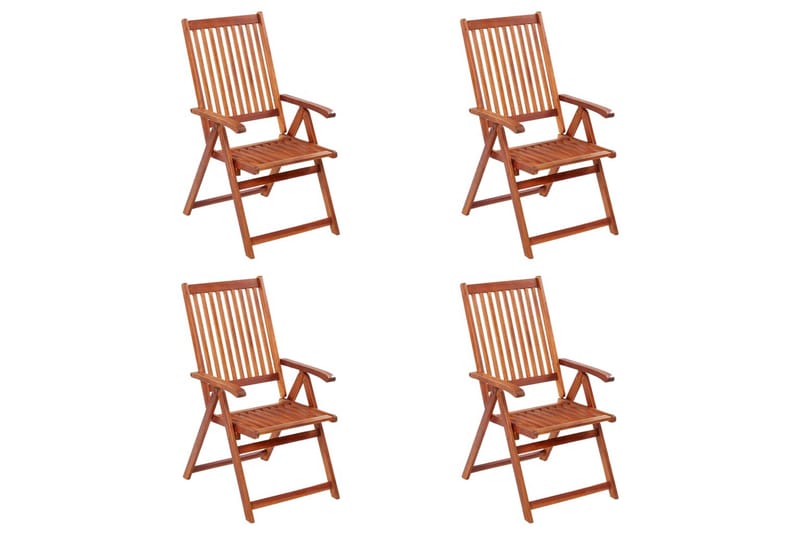 Klappstoler 4 stk heltre akasie - Brun - Hagemøbler - Stoler & Lenestoler - Caféstoler