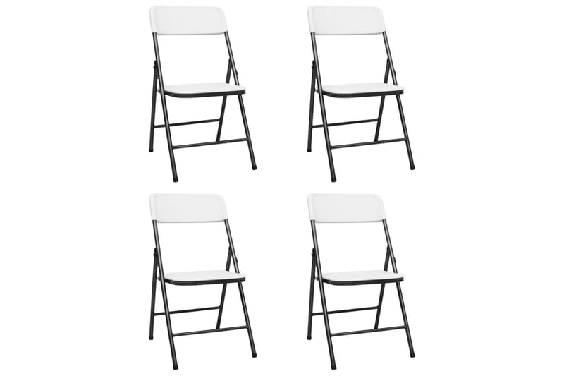 Sammenleggbare hagestoler 4 stk HDPE hvit - Hvit - Hagemøbler - Stoler & Lenestoler - Caféstoler
