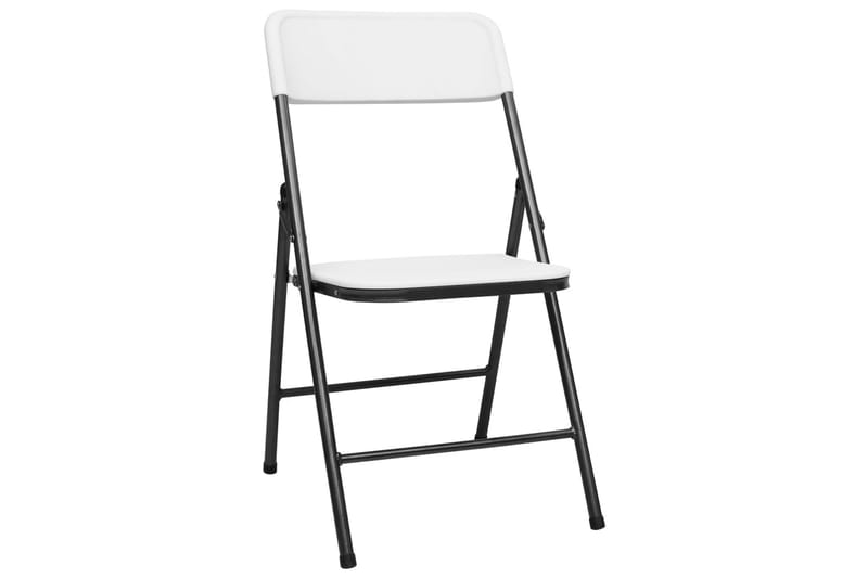 Sammenleggbare hagestoler 4 stk HDPE hvit - Hvit - Hagemøbler - Stoler & Lenestoler - Caféstoler