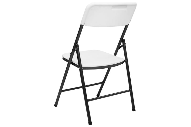 Sammenleggbare hagestoler 4 stk HDPE hvit - Hvit - Hagemøbler - Stoler & Lenestoler - Caféstoler