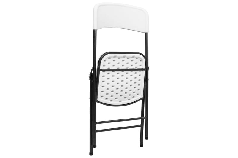 Sammenleggbare hagestoler 4 stk HDPE hvit - Hvit - Hagemøbler - Stoler & Lenestoler - Caféstoler