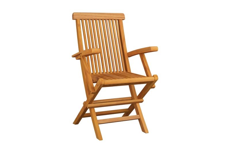 Sammenleggbare hagestoler 4 stk heltre teak - Hagemøbler - Stoler & Lenestoler - Caféstoler