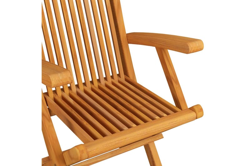 Sammenleggbare hagestoler 4 stk heltre teak - Hagemøbler - Stoler & Lenestoler - Caféstoler