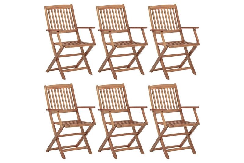 Sammenleggbare hagestoler 6 stk heltre akasie - Brun - Hagemøbler - Stoler & Lenestoler - Caféstoler