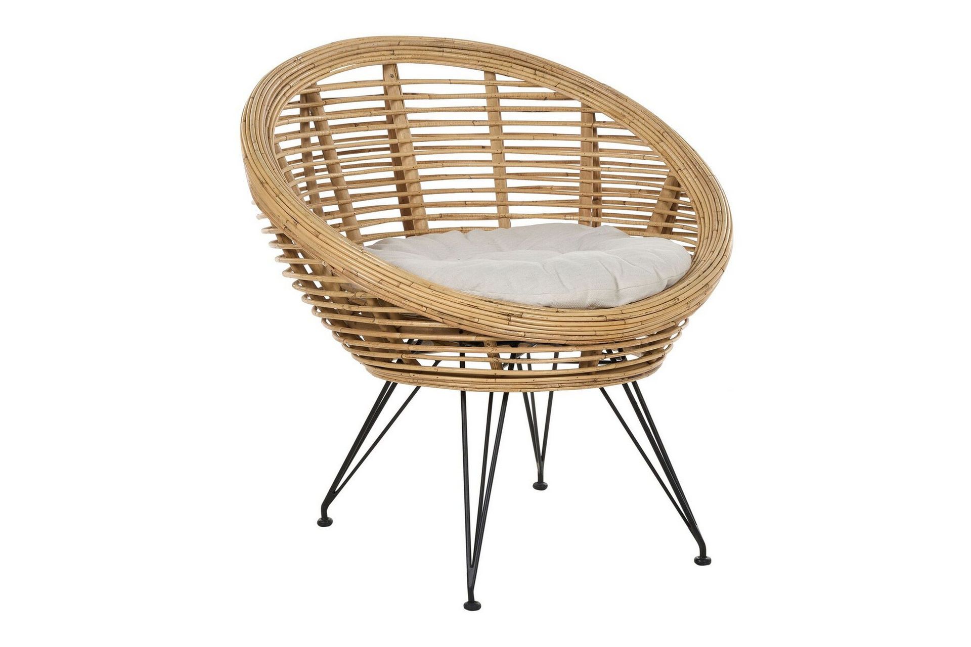 Carman Utelenestol 2 st - Natur/Sort/Beige