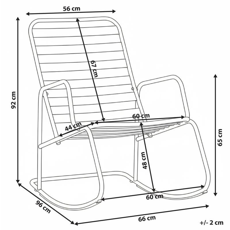 Gyngestol utendørs Turi - Svart - Hagemøbler - Stoler & Lenestoler - Gyngestol utendørs