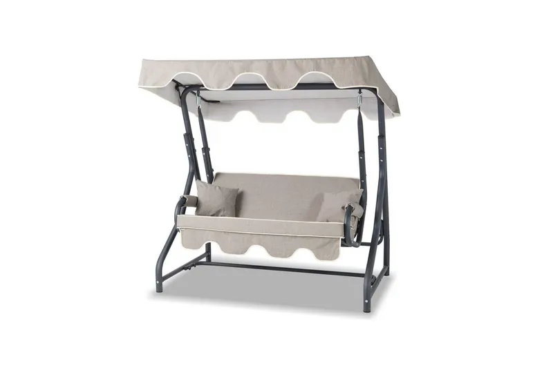 Hage dobbelsvingstol Laziuki (170 x 165 x 110 cm) Antrasitt / Grå, Antrasitt / Grå