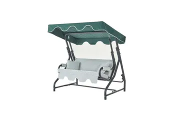 Hage dobbelsvingstol Laziuki (170 x 165 x 110 cm) Lys Grågrønn