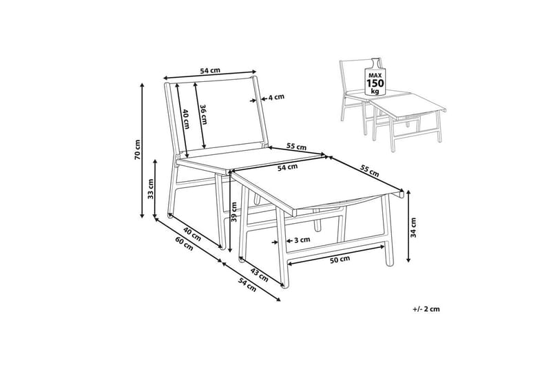 Hagestol Marceddi - Beige, hvit - Hagemøbler - Stoler & Lenestoler - Utelenestoler