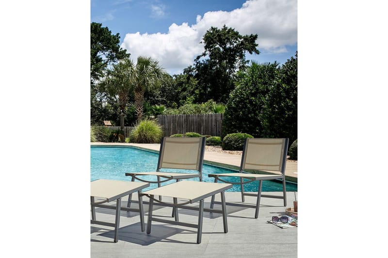 Hagestol Marceddi - Beige, svart - Hagemøbler - Stoler & Lenestoler - Utelenestoler