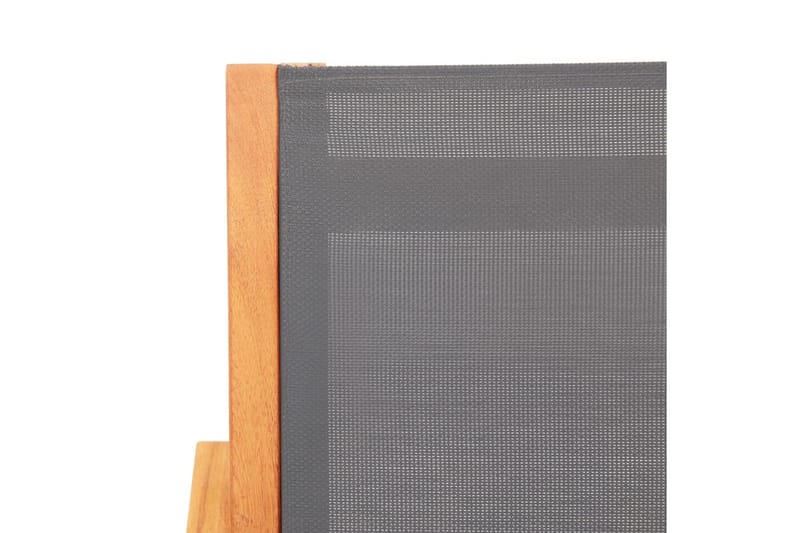 Hagestol med fotstøtte grå heltre eukalyptus & textilene - Loungestol ute - Utelenestoler