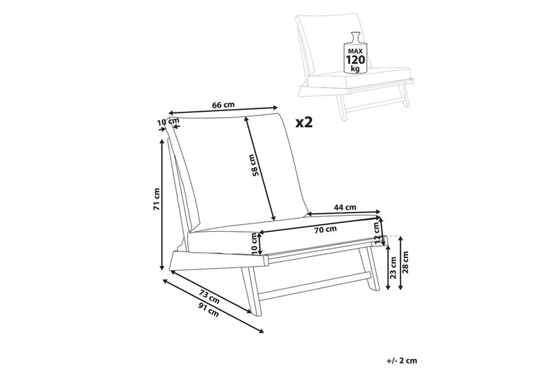 Hagestol sett med 2 Micciano - Hagemøbler - Stoler & Lenestoler - Utelenestoler