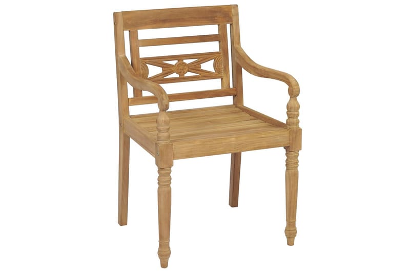 Bataviastoler 8 stk heltre teak - Brun - Hagemøbler - Stoler & Lenestoler - Spisestoler & hagestoler utendørs